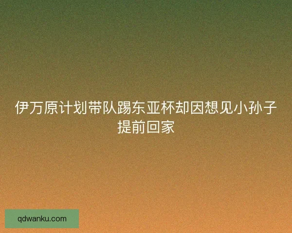 伊万原计划带队踢东亚杯却因想见小孙子提前回家